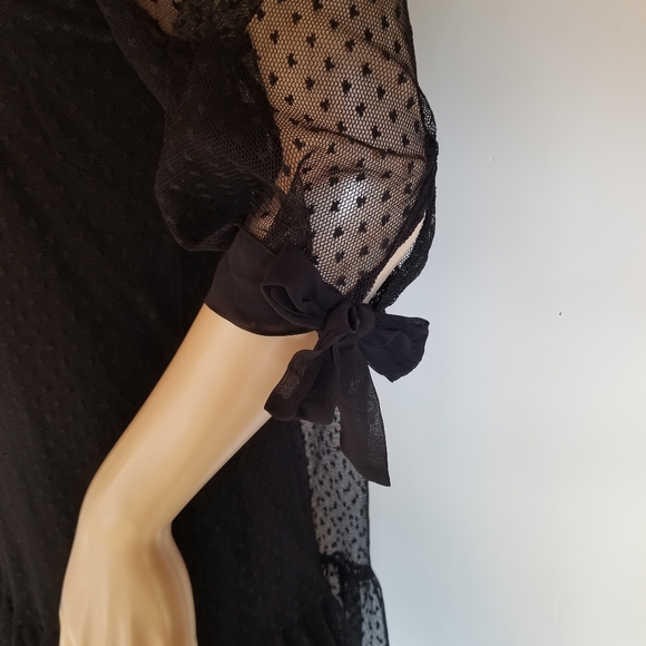 Zara swiss dotted mesh dress with ties - Picture 5 of 7